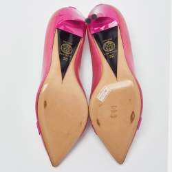 Pre Owned Versace Pink Patent Leather Medusa Pumps Size 38
