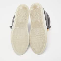 مملوكة مسبقًا Versace Black Leather Palazzo High Top Sneakers Size 38