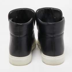 مملوكة مسبقًا Versace Black Leather Palazzo High Top Sneakers Size 38