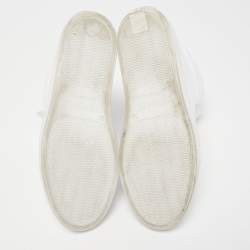 Versace White Leather Palazzo High Top Sneakers Size 38