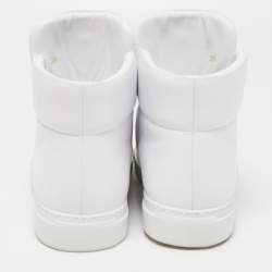 Versace White Leather Palazzo High Top Sneakers Size 38