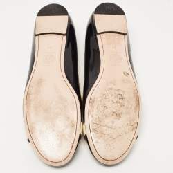 Versace Black/Cream Patent Leather Medusa Ballet Flats Size 41