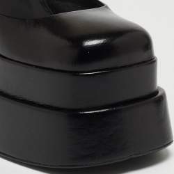Versace Black Leather Medusa Aevitas Double Platform Pumps Size 35