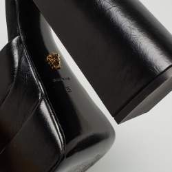 Versace Black Leather Medusa Aevitas Double Platform Pumps Size 35