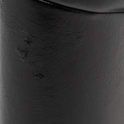 Pre Owned Versace Black Leather Medusa Aevitas Platform Pumps Size 37