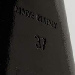 Pre Owned Versace Black Leather Medusa Aevitas Platform Pumps Size 37