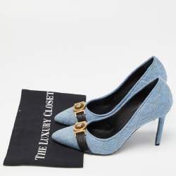 Versace Blue Denim Pointed Toe Pumps Size 38