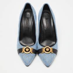 Versace Blue Denim Pointed Toe Pumps Size 38