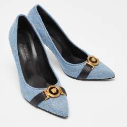 Versace Blue Denim Pointed Toe Pumps Size 38
