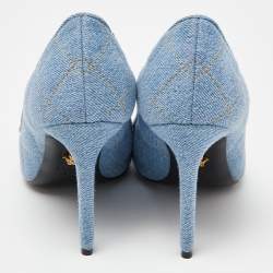 Versace Blue Denim Pointed Toe Pumps Size 38