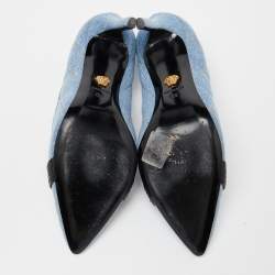 Versace Blue Denim Pointed Toe Pumps Size 38