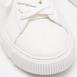 Versace White Leather Lace Up Sneakers Size 41