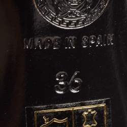 Pre Owned Versace Black Leather Medusa Ankle Strap Pumps Size 36