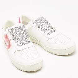 Pre Owned Versace White Leather Medusa Low Top Sneakers Size 40