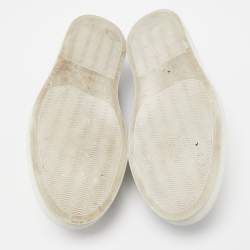 Pre Owned Versace Black Leather Palazzo Medusa Slip-On Sneakers Size  37