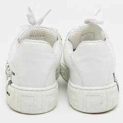 Versace White Leather Low Top Sneakers Size 37
