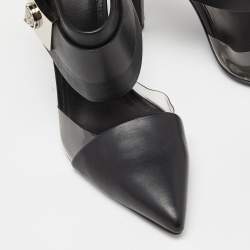 Versace Black Leather and Pvc Pointed Toe Sandals Size 36 