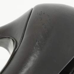 Versace Black Leather Virtus Platform Pumps Size 38.5