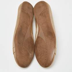 Versace Gold Leather Ballet Flats Size 37