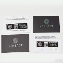 Versace Black Satin La Medusa Crystal Embellished Ankle Strap Block Heel Pumps Size 38.5