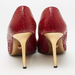 Versace Dark Red Python Medusa Pumps Size 38