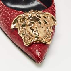 Versace Dark Red Python Medusa Pumps Size 38