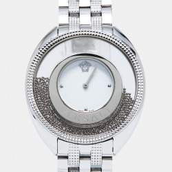 Pre Owned Versace White Stainless Steel Destiny Spirit 86Q99D002-S099 Women's Wristwatch 39 mm