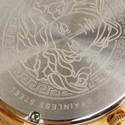 Versace Green Gold Plated Stainless Steel Palazzo Empire Greca VEDV00819 Women's Wristwatch 37 mm