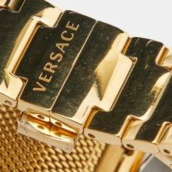 Versace Green Gold Plated Stainless Steel Palazzo Empire Greca VEDV00819 Women's Wristwatch 37 mm
