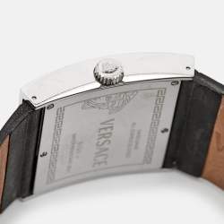 Versace Black Diamonds Stainless Steel Leather  V-Greca 64Q91F Women's Wristwatch 36 mm
