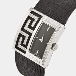 Versace Black Diamonds Stainless Steel Leather  V-Greca 64Q91F Women's Wristwatch 36 mm