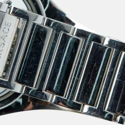 Versace Black Stainless Steel Diamonds Eclissi 83Q Women's Wristwatch 39 mm