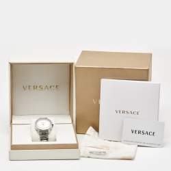 Pre Owned Versace Silver Dial Stainless Steel Dylos VQD040015 Men's Wristwatch 35 mm