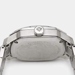 Pre Owned Versace Silver Dial Stainless Steel Dylos VQD040015 Men's Wristwatch 35 mm
