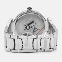 Pre Owned Versace Silver Dial Stainless Steel Leda VNC030014 Women's Wristwatch 38 mm