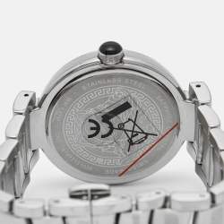 Pre Owned Versace Silver Dial Stainless Steel Leda VNC030014 Women's Wristwatch 38 mm