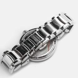 Pre Owned Versace Silver Dial Stainless Steel Leda VNC030014 Women's Wristwatch 38 mm