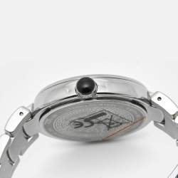 Pre Owned Versace Silver Dial Stainless Steel Leda VNC030014 Women's Wristwatch 38 mm