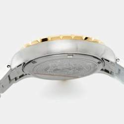 Pre Owned Versace Black Dial Two-Tone Stainless Steel Hellenyium V12 Women's Wristwatch 35 mm