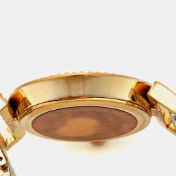 Pre Owned Versace Silver Two Tone Stainless Steel Vanity P5Q Women's Wristwatch 35 mm