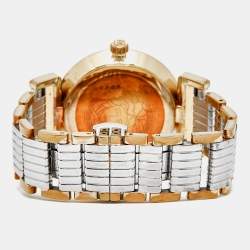 Pre Owned Versace Silver Two Tone Stainless Steel Vanity P5Q Women's Wristwatch 35 mm