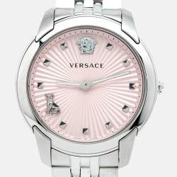 Pre Owned Versace Audrey VELR00419 Pink Dial Stainless Steel Women's Wristwatch 38 mm