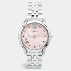 Pre Owned Versace Audrey VELR00419 Pink Dial Stainless Steel Women's Wristwatch 38 mm