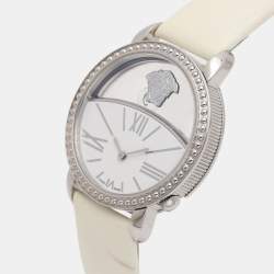 Pre Owned ساعة يد نسائية فيرساتشي كريوس ستانلس ستيل بيضاء 38 مم