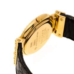 Gianni Versace Signature Medusa Gold Plated Leather Women's Wristwatch 30MM