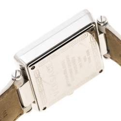 Pre Owned Versace White Stainless Steel Reve Carre 88Q Chronograph Women's Wristwatch 36 mm