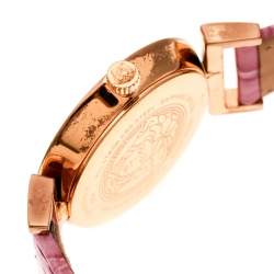 Pre Owned Versace Purple Gold Tone Stainless Steel Vanity P5Q Women's Wristwatch 35 mm