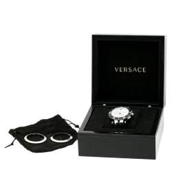 Versace SIlver White Stainless Steel V Race 23C Women's Wristwatch 42 mm