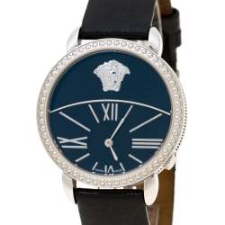 Pre Owned Versace Black Stainless Steel Krios 93Q Women's Wristwatch 38 mm