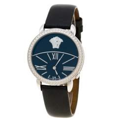 Pre Owned Versace Black Stainless Steel Krios 93Q Women's Wristwatch 38 mm